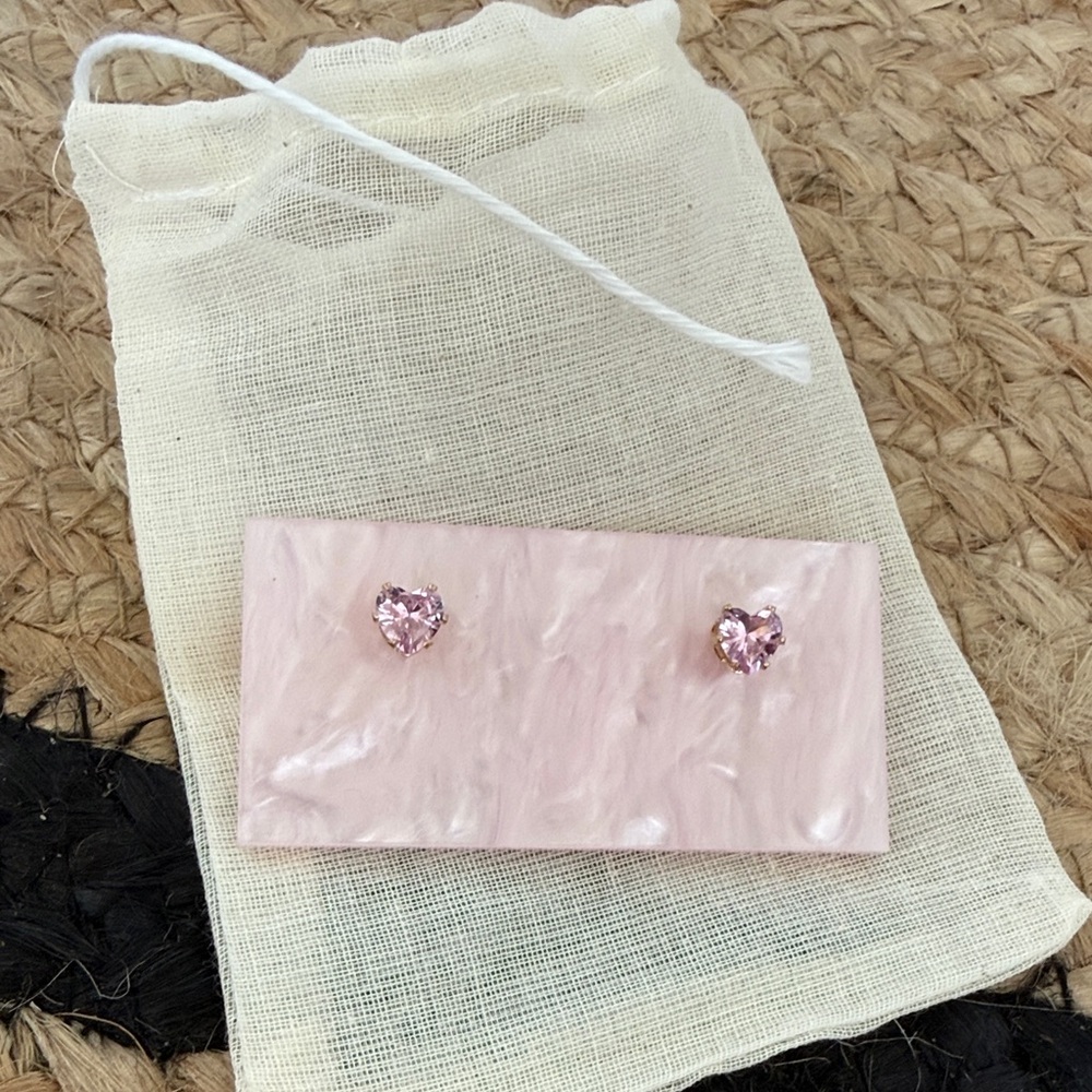 🆕 Pink Heart Stud Earrings